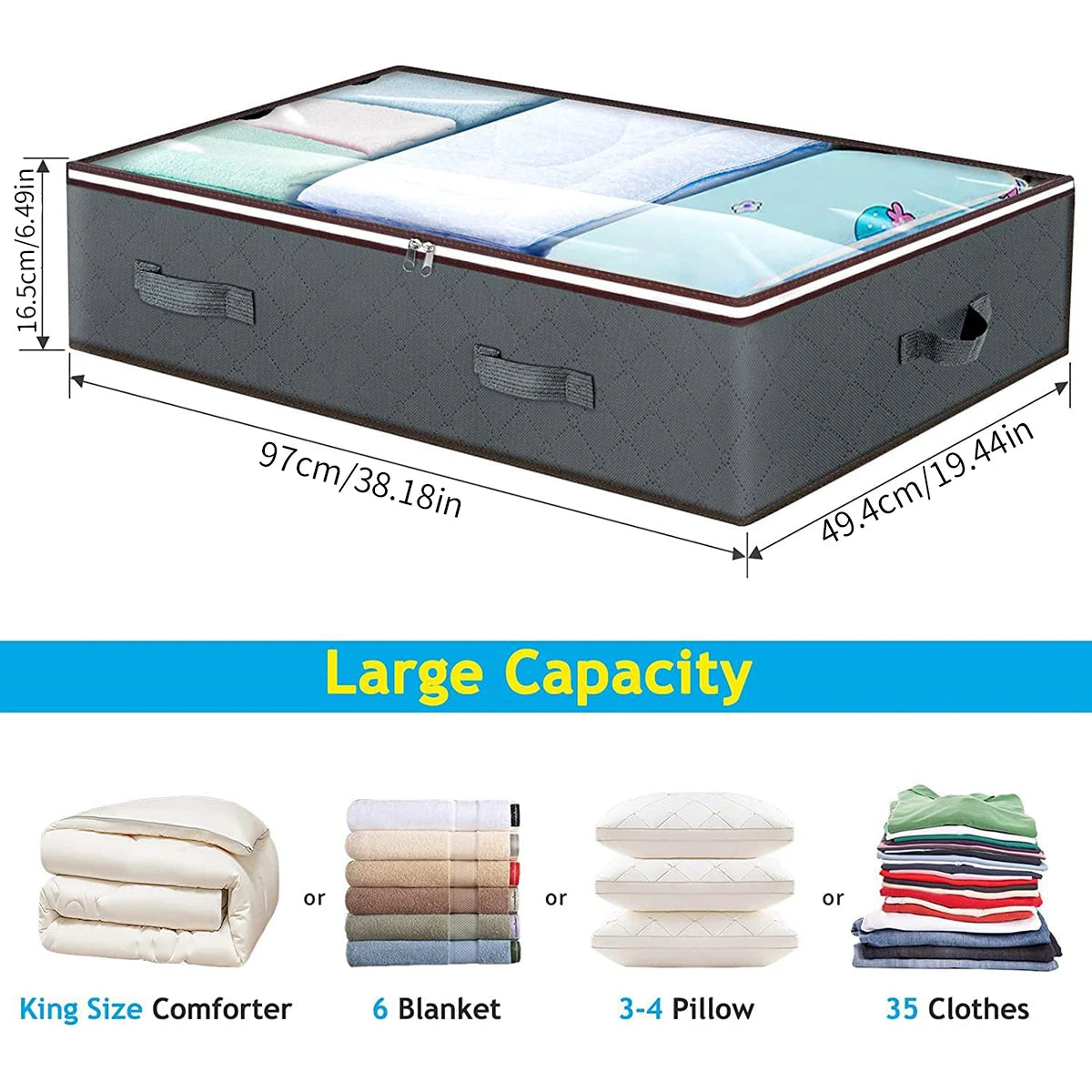 1PC Foldable Storage Box with Bed Bottom