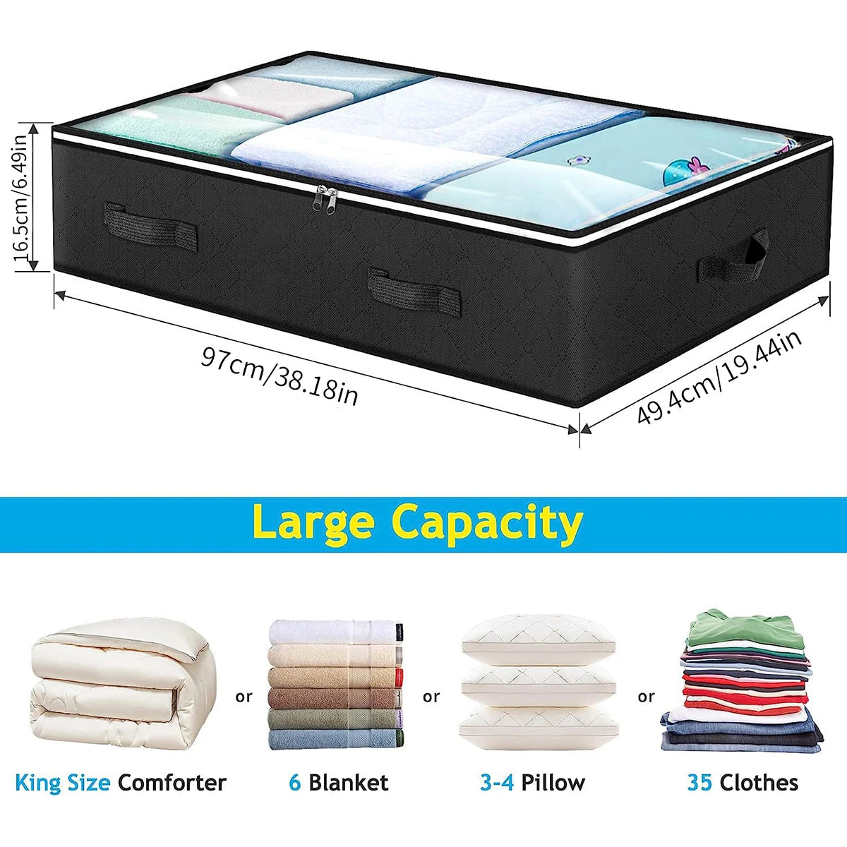 1PC Foldable Storage Box with Bed Bottom